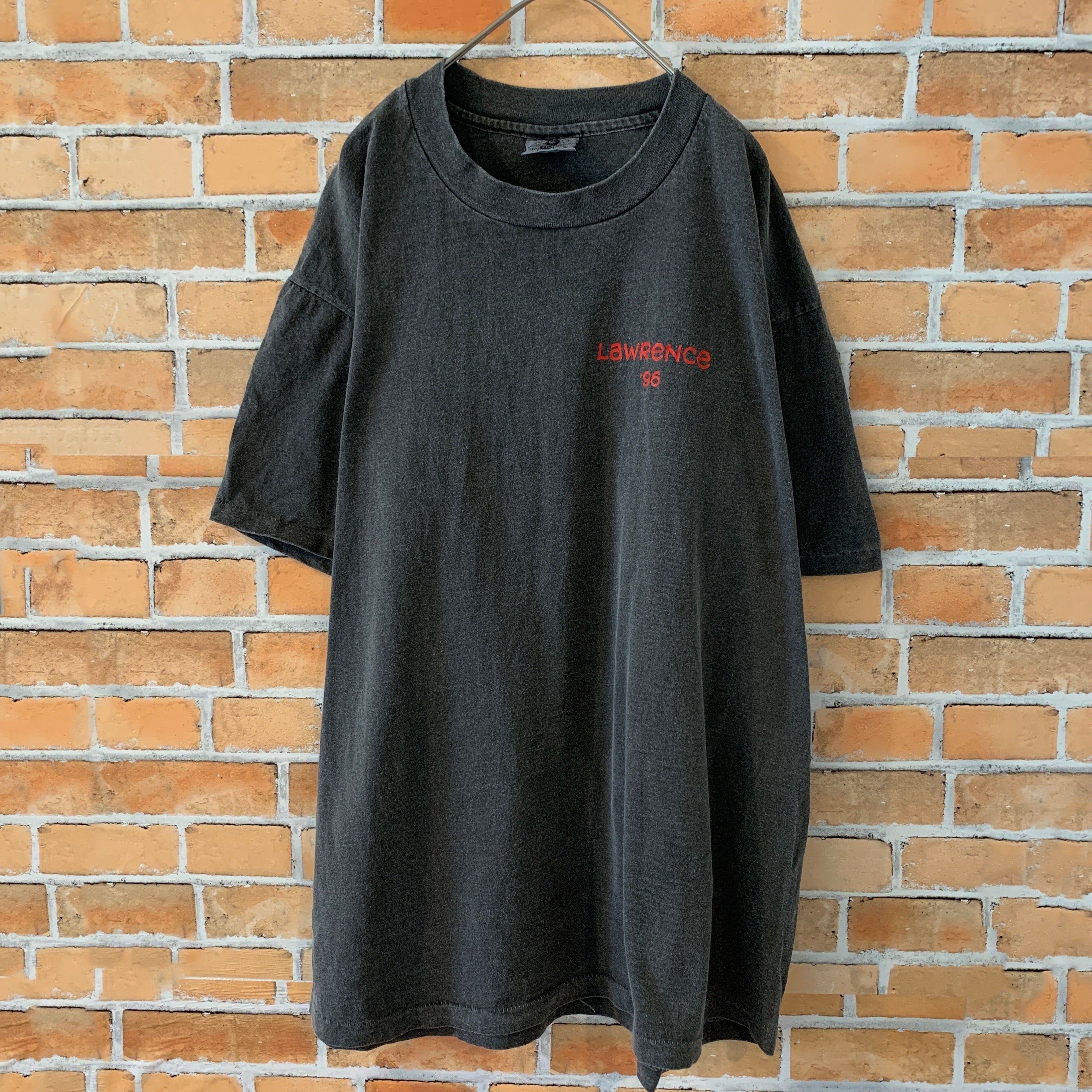 A3184　Tシャツ ブルー　ピンク　90s ヴィンテージ　アート