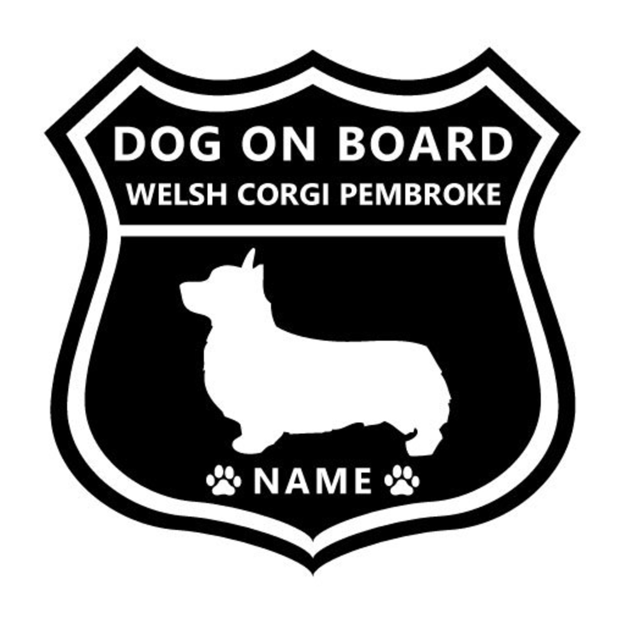 ウェルシュ・コーギー・ペンブローク1  ステッカー[005D] Mサイズ(15cm×15cm) オーダーメイド ドッグインカー  犬 いぬ 車 イヌ ステッカー シール プレゼント かっこいい おしゃれ  愛犬 オーダー ドッグオンボード