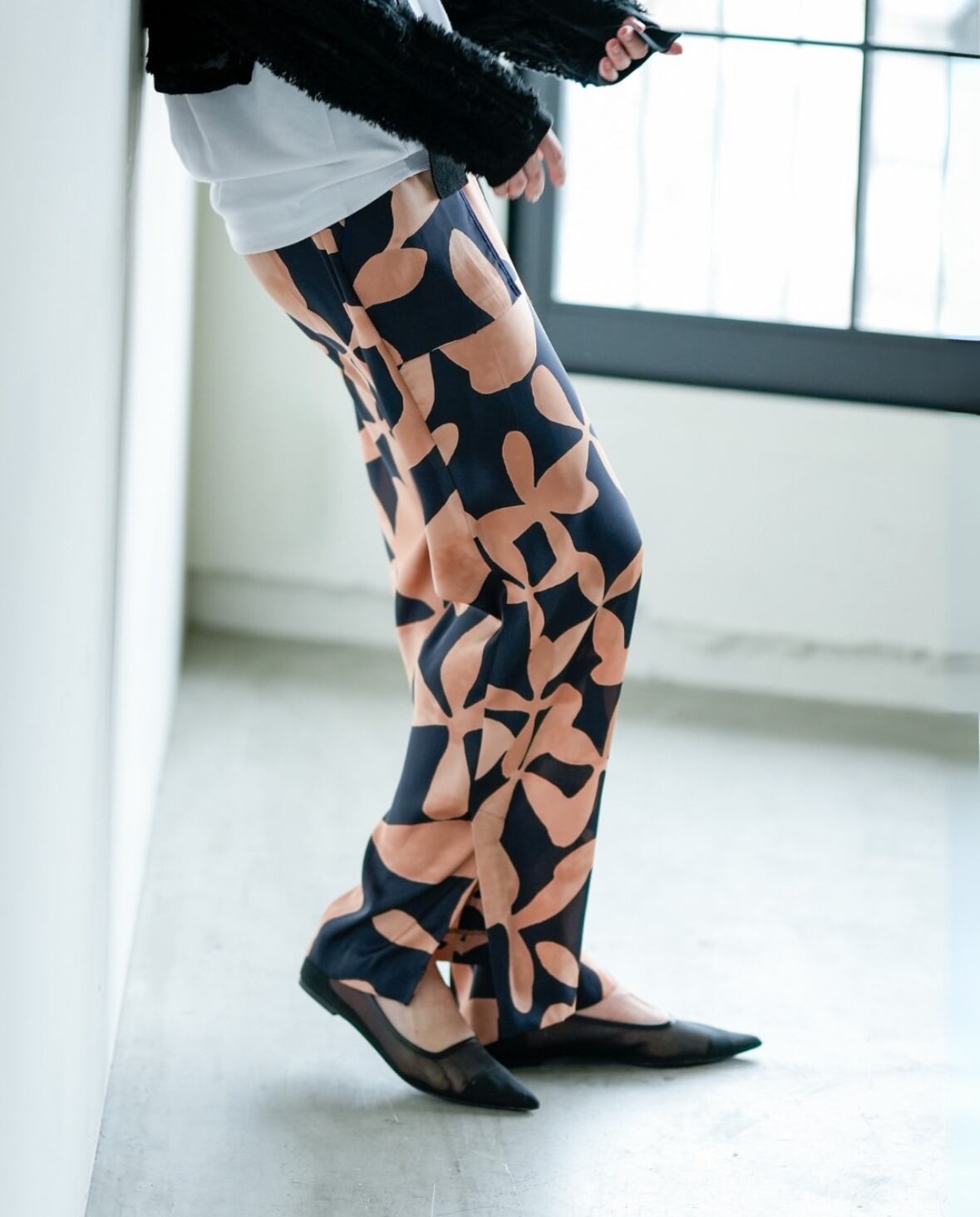 ★新作★ Lallia M'u (ラリア/ムー) サテンプリントパンツ【2513726】