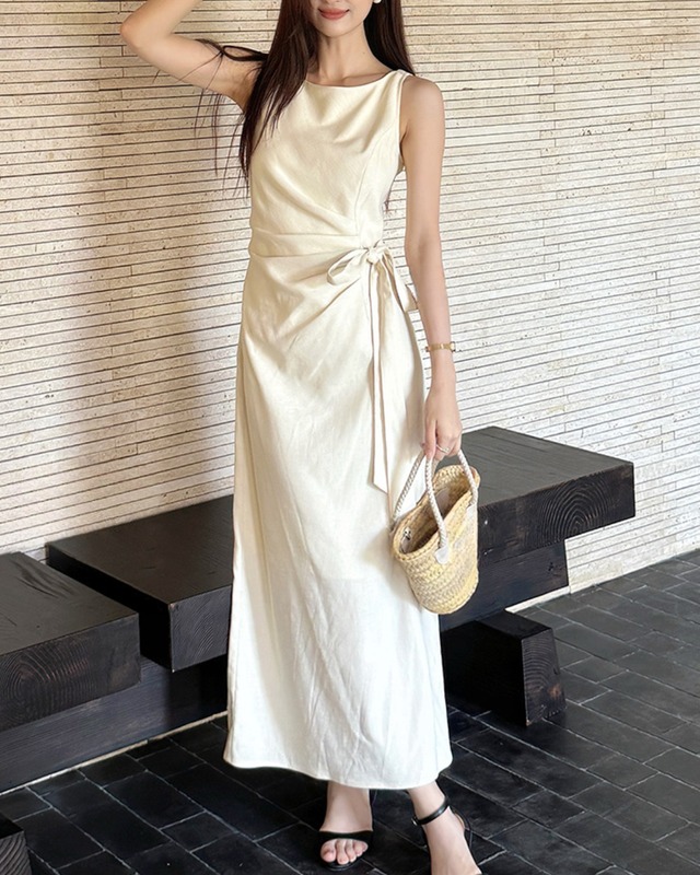 Linen Draped Dress