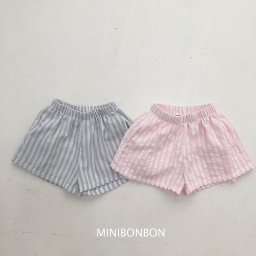 【予約】mini bonbon ストライプショートパンツ