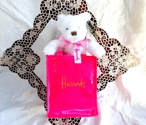 ハロッズ　HARRODS　PINK BEAR IN BAG ピンクベア＆バッグ