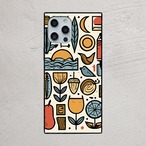 受注生産 iPhoneケース 器と花の民芸キッチン柄｜フォークアート FMSY027B