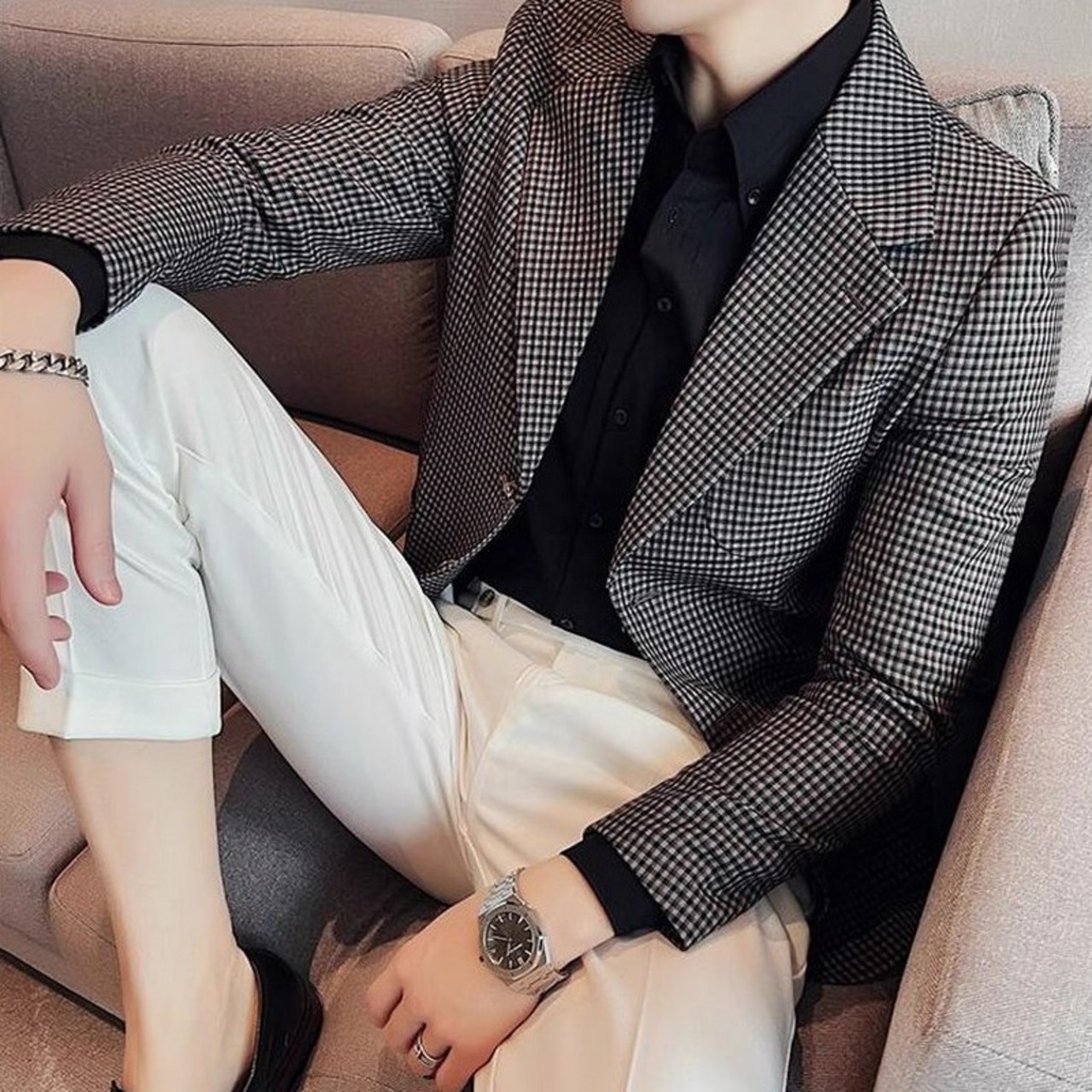 swing hound stooth casual suit jacket 00147