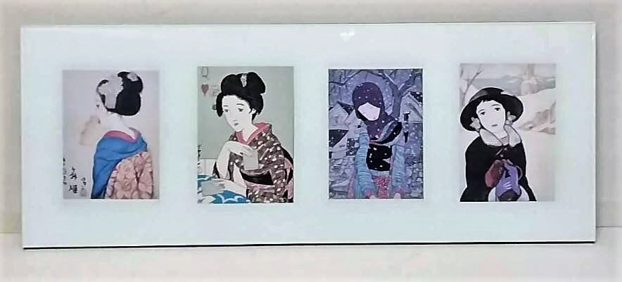 絵画です。これ以外にも掛け軸や絵画あり是非欲しい方は連絡下さると嬉しいです 竹久夢二 「はがき4点セット」前面ガラスの額に入ったポスター額装品