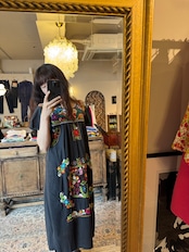 手刺繍カラフルフラワーワンピース