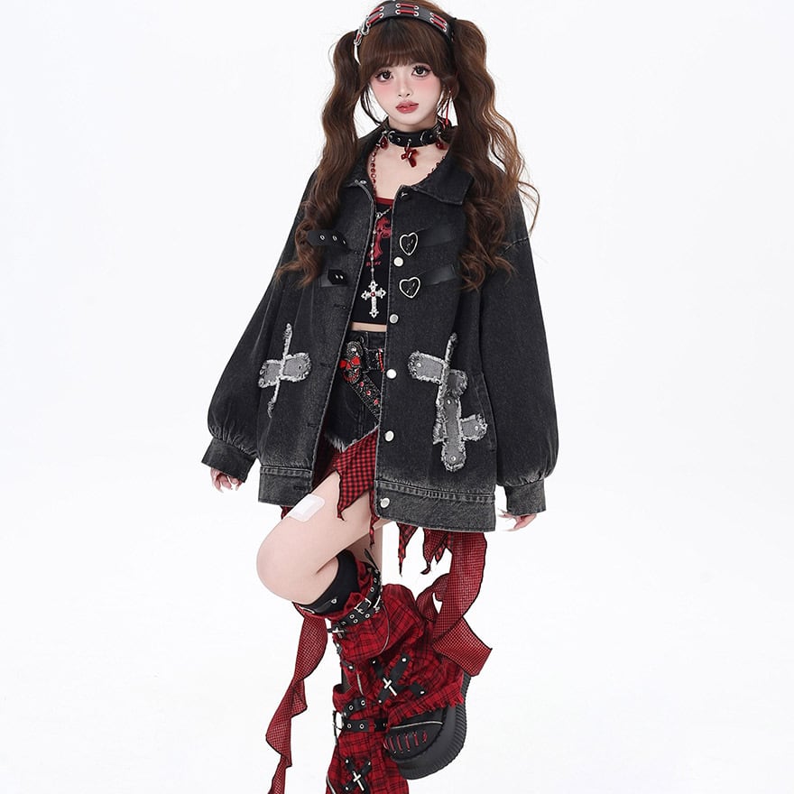 ゴスロリ通販 With U 地雷系 CRAZYGIRLシリーズ ジャケット ベルト