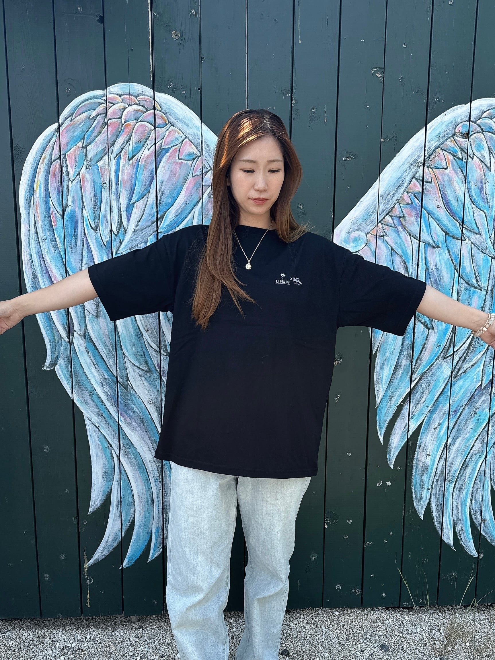 LIFE is × MAPUAコラボsurf's up フルカラービックシルエットTシャツ ¥7,200+tax