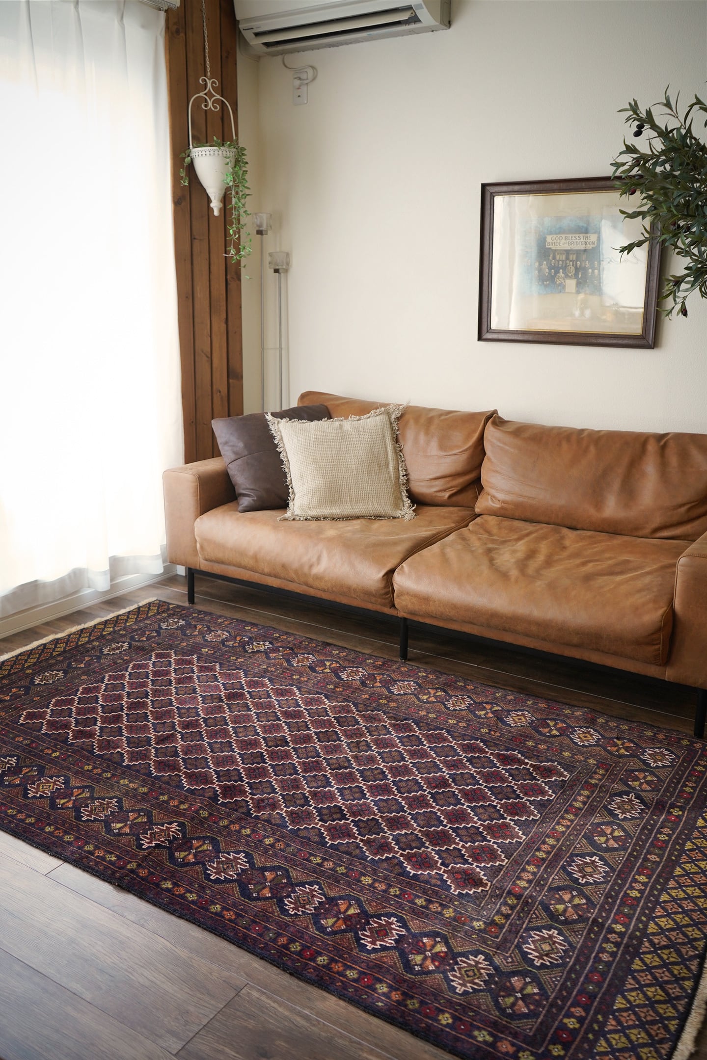 686】Vintage Afghan Zakani Baluch rug 1980's | ヴィンテージラグ