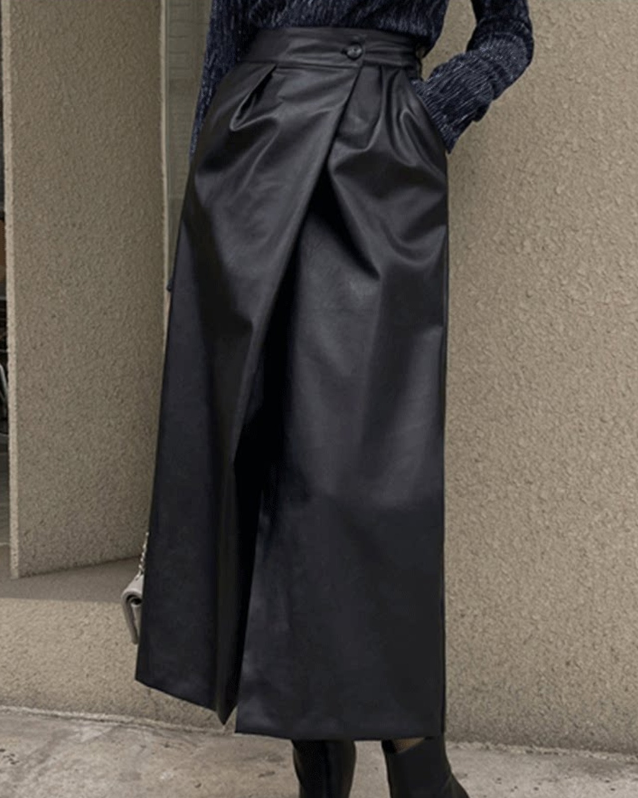 スリット ハイウエスト エコレザースカート2color A0853 - 6