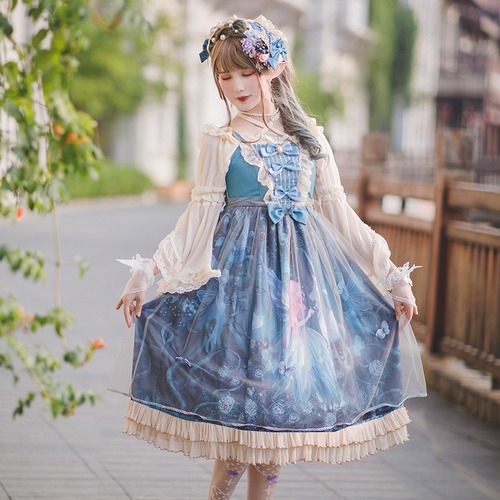 ✞甘めゴシックJSKワンピースドレスOP タブリエ エプロンドレス✞✝✞ ゴスロリ SM ミリ 甘ロリ クラロリ 和ロリ エレガント 黒ロリ 姫ロリ 華ロリ 春 夏服 秋服 冬服 CC-CC26064724478