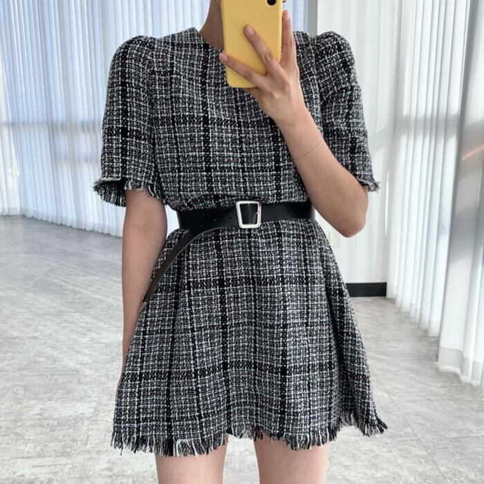 ワンピース レディース ミニワンピース 膝上ワンピース 膝上 半袖 半袖ワンピース かわいい 可愛い 大人可愛い きれいめ 大人 上品 お洒落 オシャレ おしゃれ 大人女子 ラブリー キュート 主役級 存在感 S M L ツイード ブラック 誕生日 バースデー ランチ ディナー 記念日 学生 大学生 デート お出かけ ショッピング 買い物 女子会 お泊まり 休日 パーティー イベント リゾート 旅行 韓国 韓国系 送料無料 ファッション コーデ スタイル モテ トレンド 流行 美脚 インスタ映え