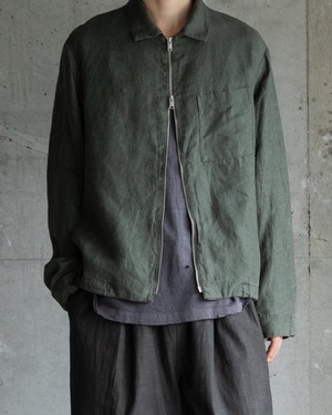 linen zip jacket / double zipper / from EUROPE