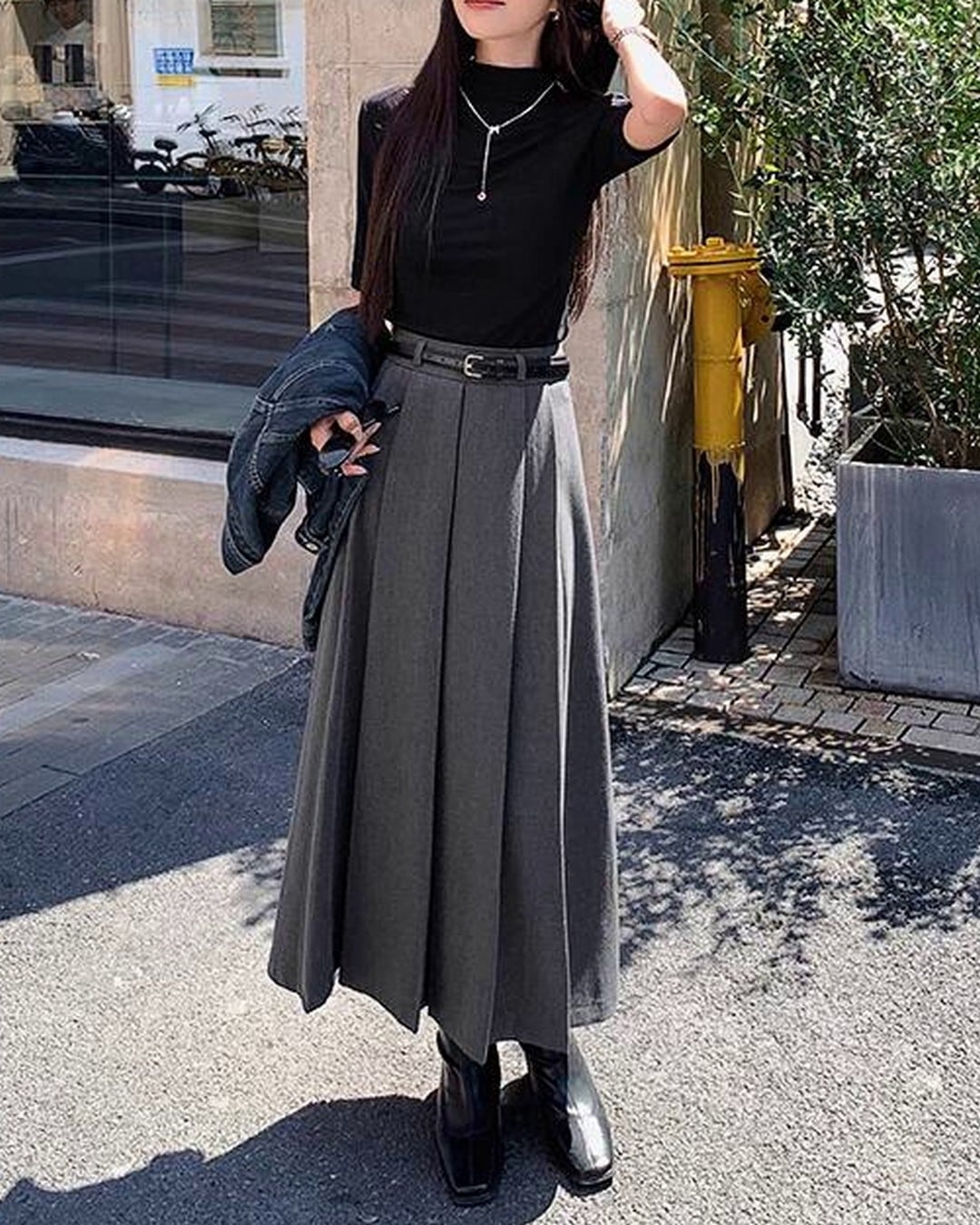 Aラインプリーツスカート A24517