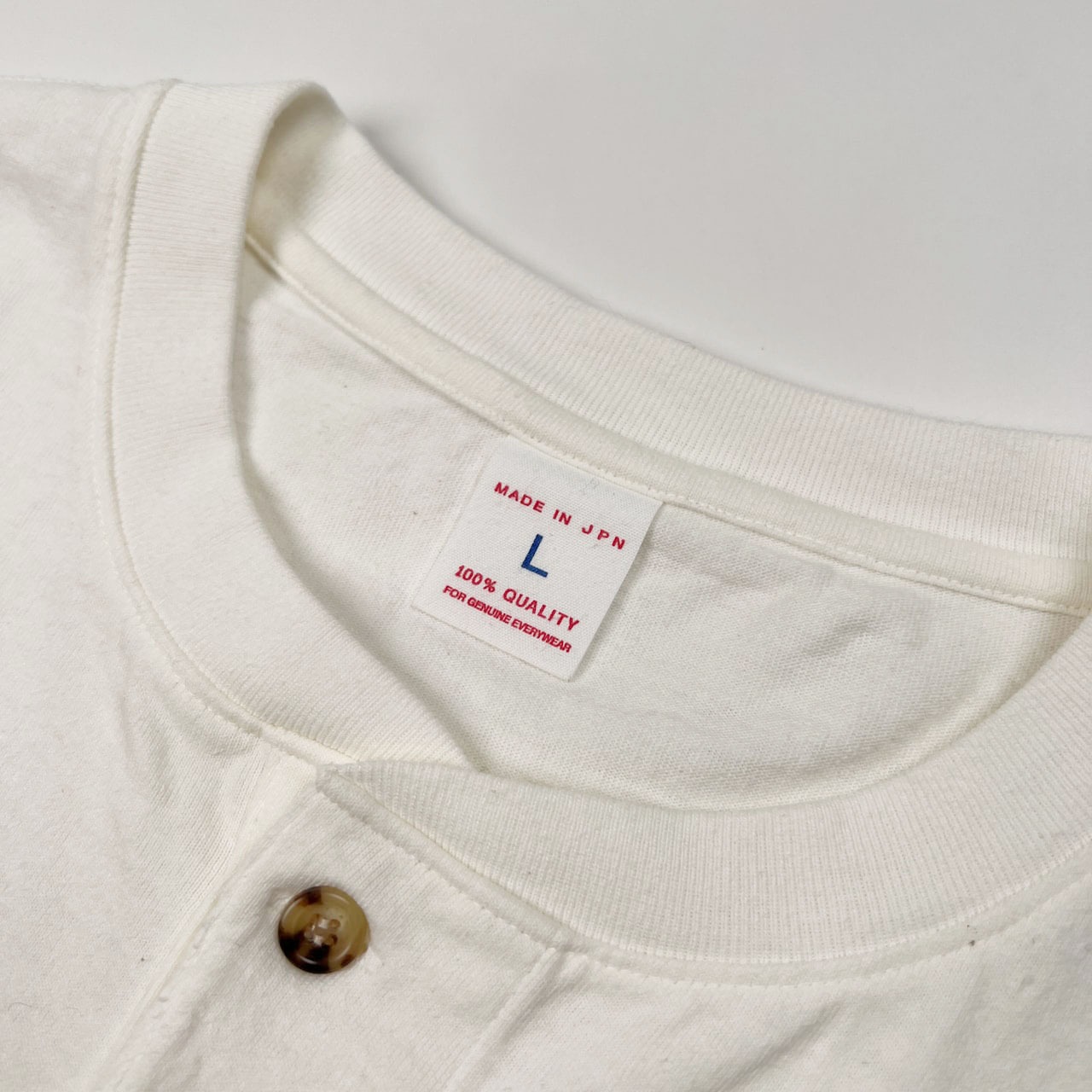 タグ付き 未使用品 Ahe'hee/ アヘヘ 半袖 ヘンリーネックTシャツ サイズ L /ホワイト系