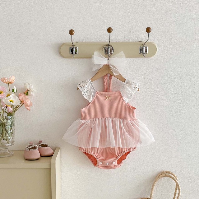【BABY】チュールフリルリボンロンパース - 7