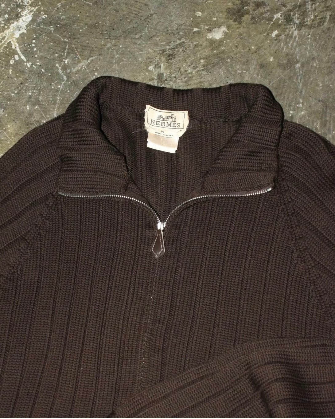 HERMES Wool Drivers Knit ITALY製