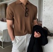 【BB88】Stripe Knit Polo