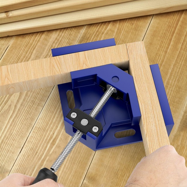 Housolution コーナークランプ 直角クランプ 90度 木工クランプ工具 コーナークランプ溶接 直角固定 額縁 フレーム 固定板幅 70mm以下 ブルー