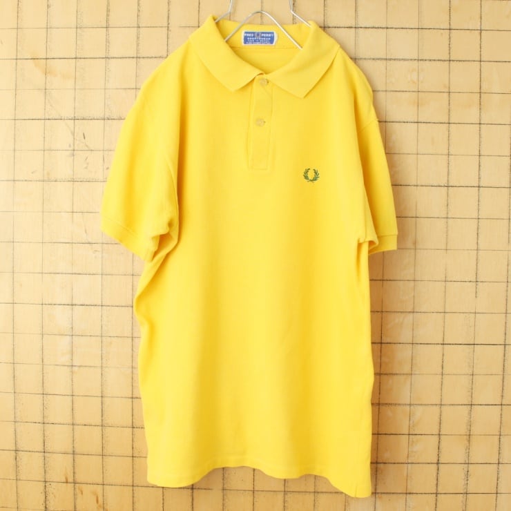 s イギリス製 FRED PERRY フレッドペリー ポロシャツ イエロー