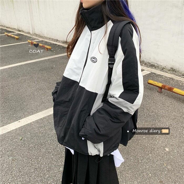 スタンダードジャケット オータムウィンタースタイルカラールーズ コットン レトロ 秋物 冬物 モンロー1516592680