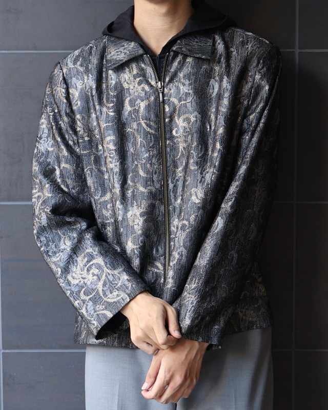 full graphic zip up blouson