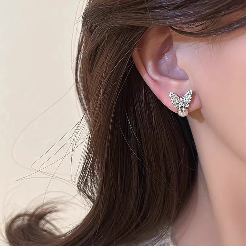 S925 zirconia drop pearl pierce ジルコニアドロップパールピアス