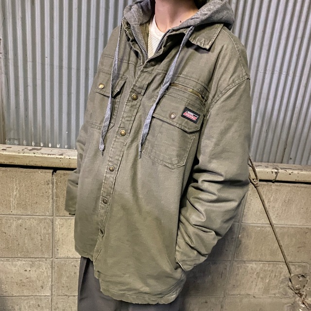 Dickies ディッキーズ ダック地 フード付き フェイクレイヤード ワーク 