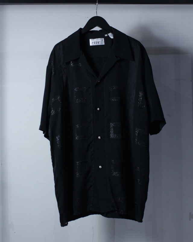【Caka BLACK】Lame × Botanical Design Vintage S/S Sheer Shirt
