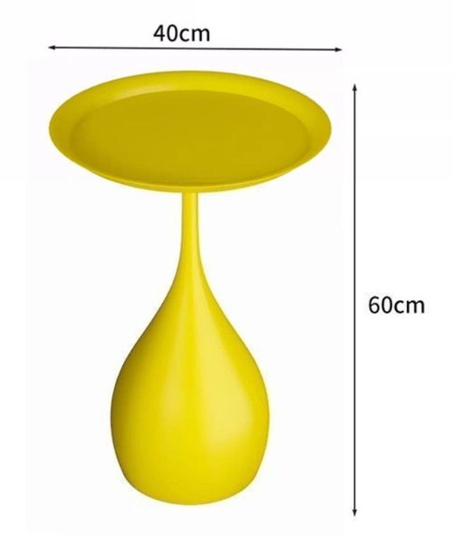 サイドテーブル　ソファエンドテーブル　丸形　コーヒーテーブル　ベッドサイドテーブル　クリエイティブ　ナイトスタンド　フラットティーテーブル　小さなエンドテーブル　リビングルーム　ベッドルーム　バルコニー　ブラック　イエロー　直径40CM
