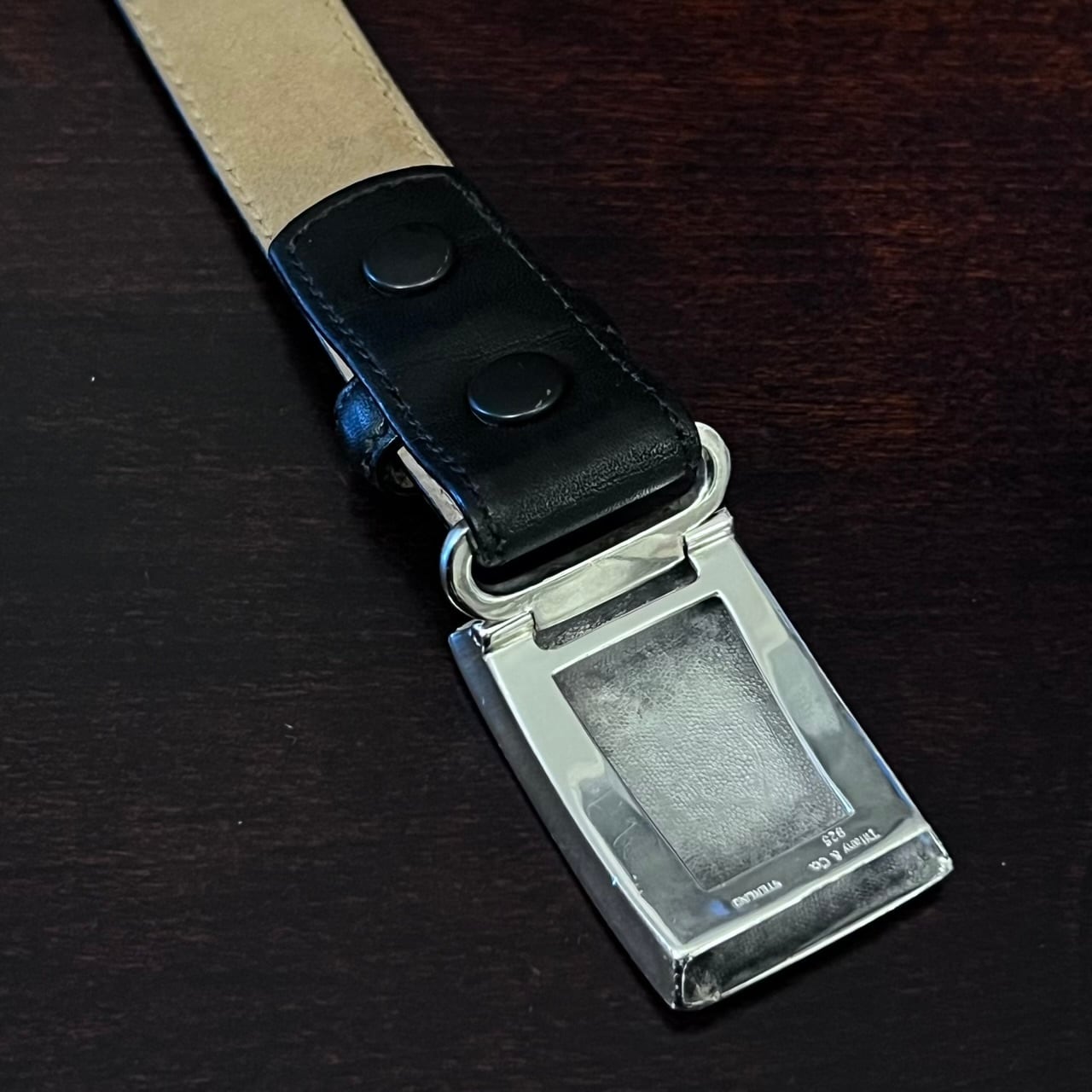 VINTAGE TIFFANY & CO. Engine Turned Slide Buckle Sterling Silver