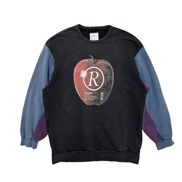 中古 シャリーフ SHAREEF APPLE R BIG SWEAT スウェット クリーニング済み リンゴ グラフィック メンズ 実寸 XL