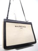 ◆BALENCIAGA バレンシアガ NAVY POCHETTE ネイビーポシェット クロスボディ キャンバスxレザー ショルダー バッグ 白x黒◆ 使い勝手抜群♪