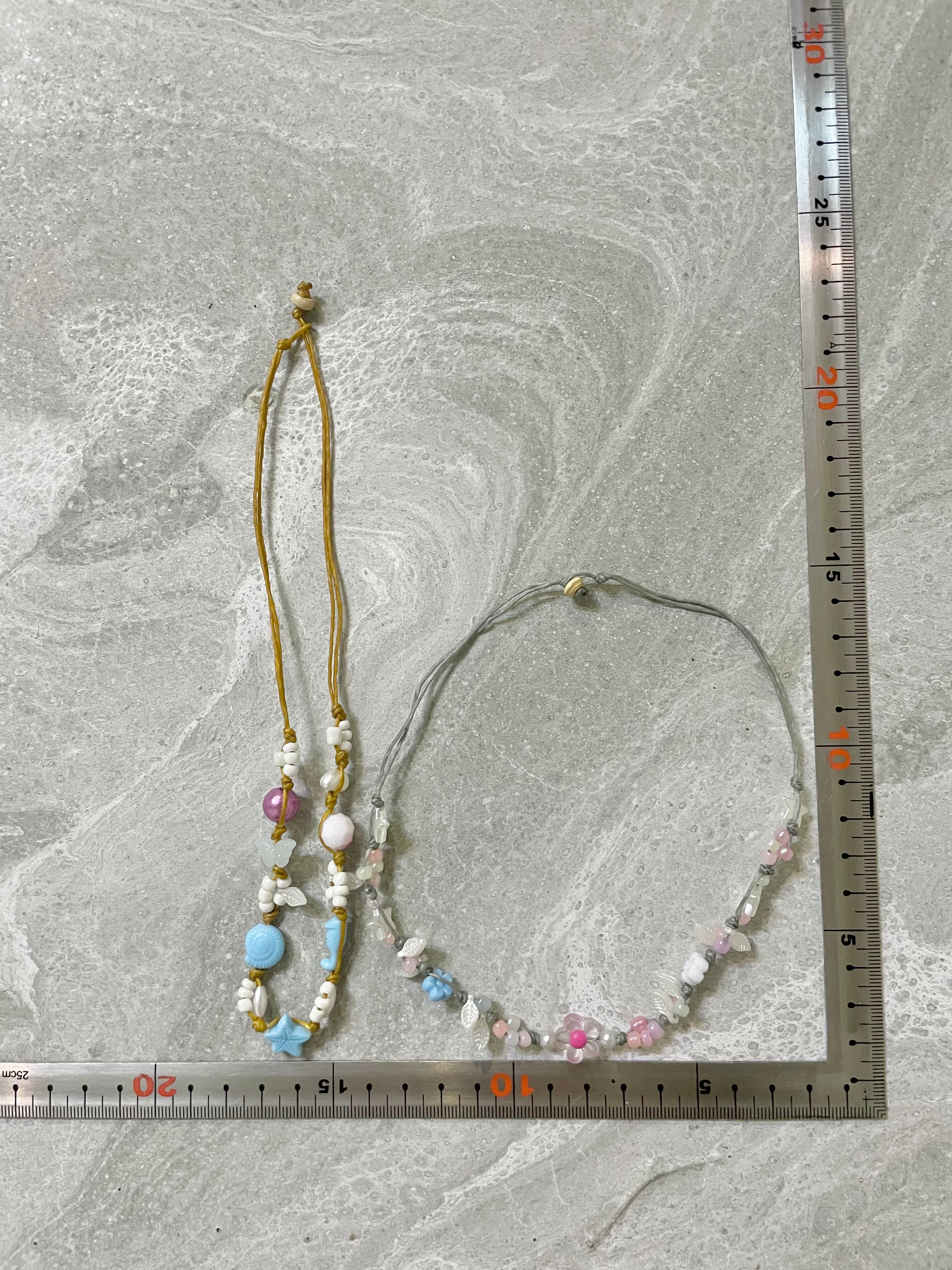 beads necklace gray/light brown