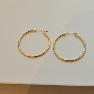 14K Gold Skinny Hoops - S