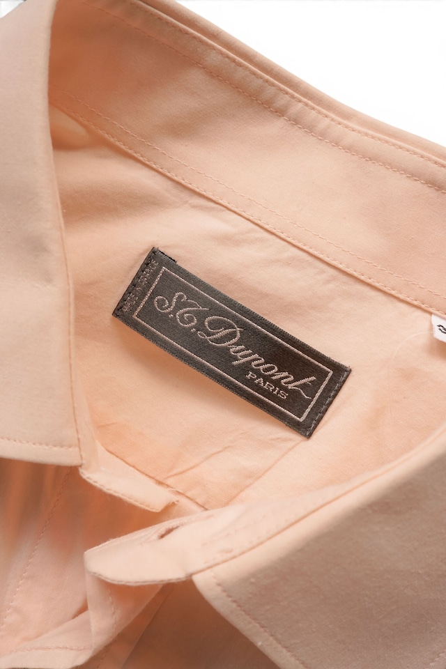 90's "S.T. Dupont" Salmon Pink Color Cotton Shirt Made in FRANCE
