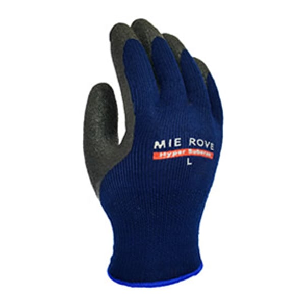 ハイパースベラン 5双 M L LL mci 防寒手袋 寒さを防ぐ ゴム背抜き防寒手袋 一重タイプ 暖かいのにムレにくい 天然ゴム 作業用手袋 ミエローブ