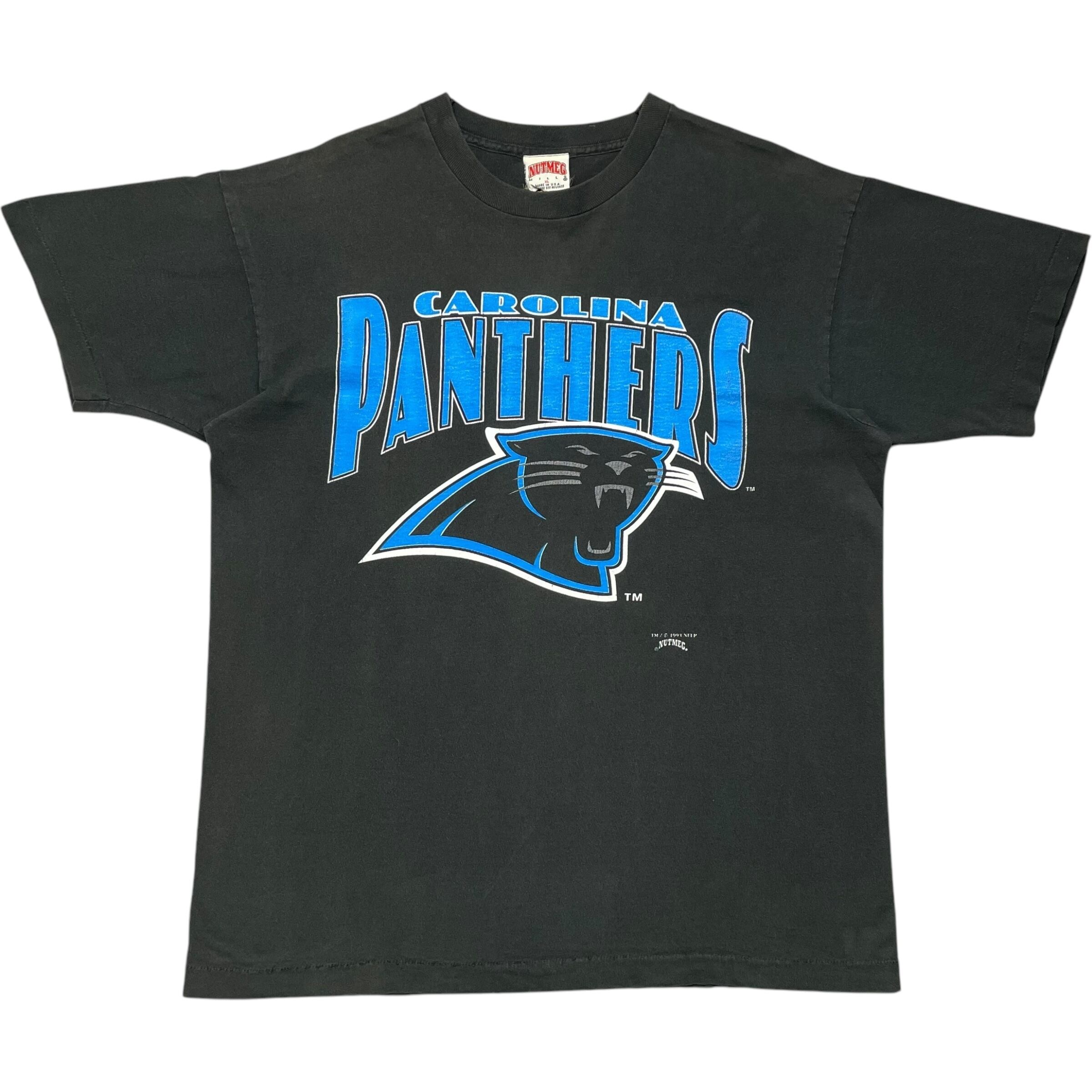 《XL》NUTMEG Tシャツ NFL CAROLINA PANTHERS プリント ブラック USA製 90年代 vintage no.6648