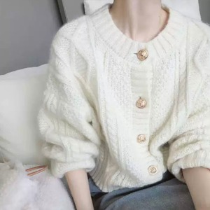 レトロ調ケーブルニットカーディガン　A1324