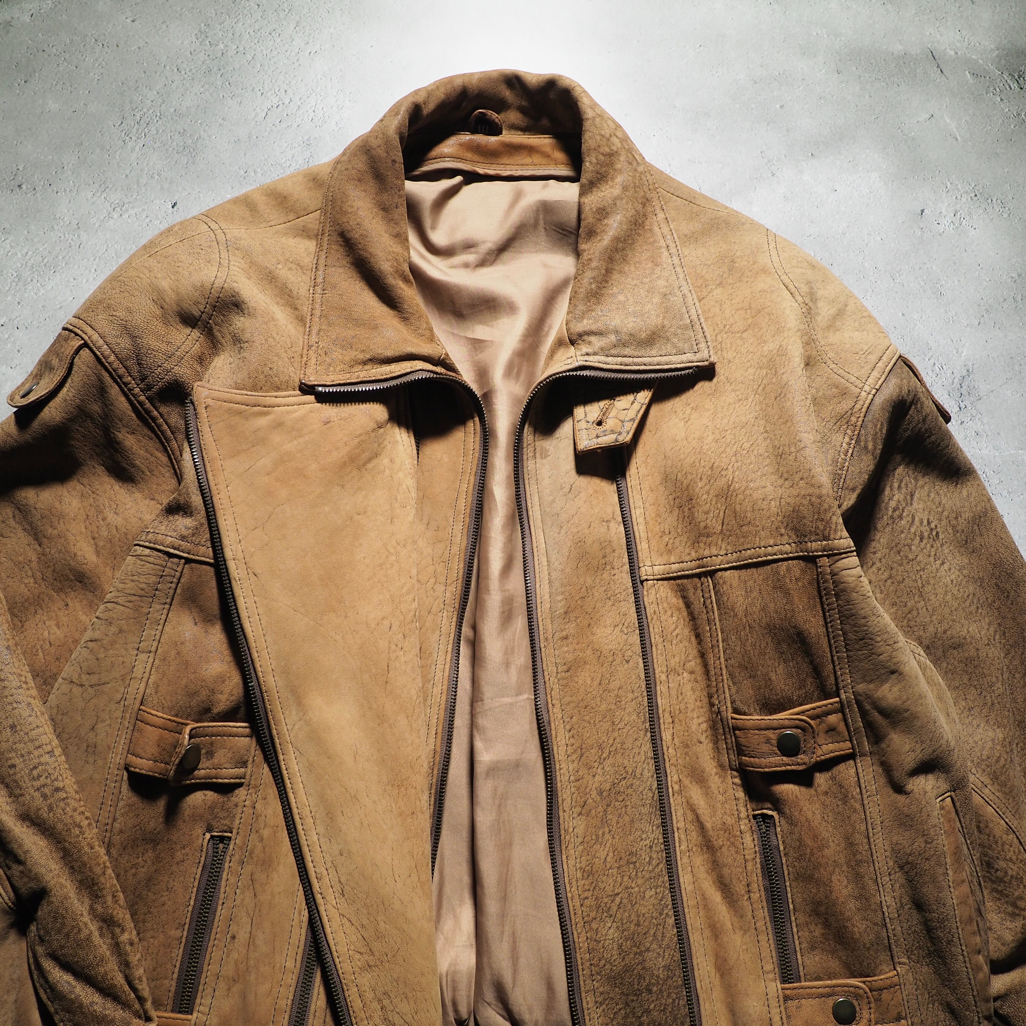 " 変形 - Deformation " vintage loose leather jacket