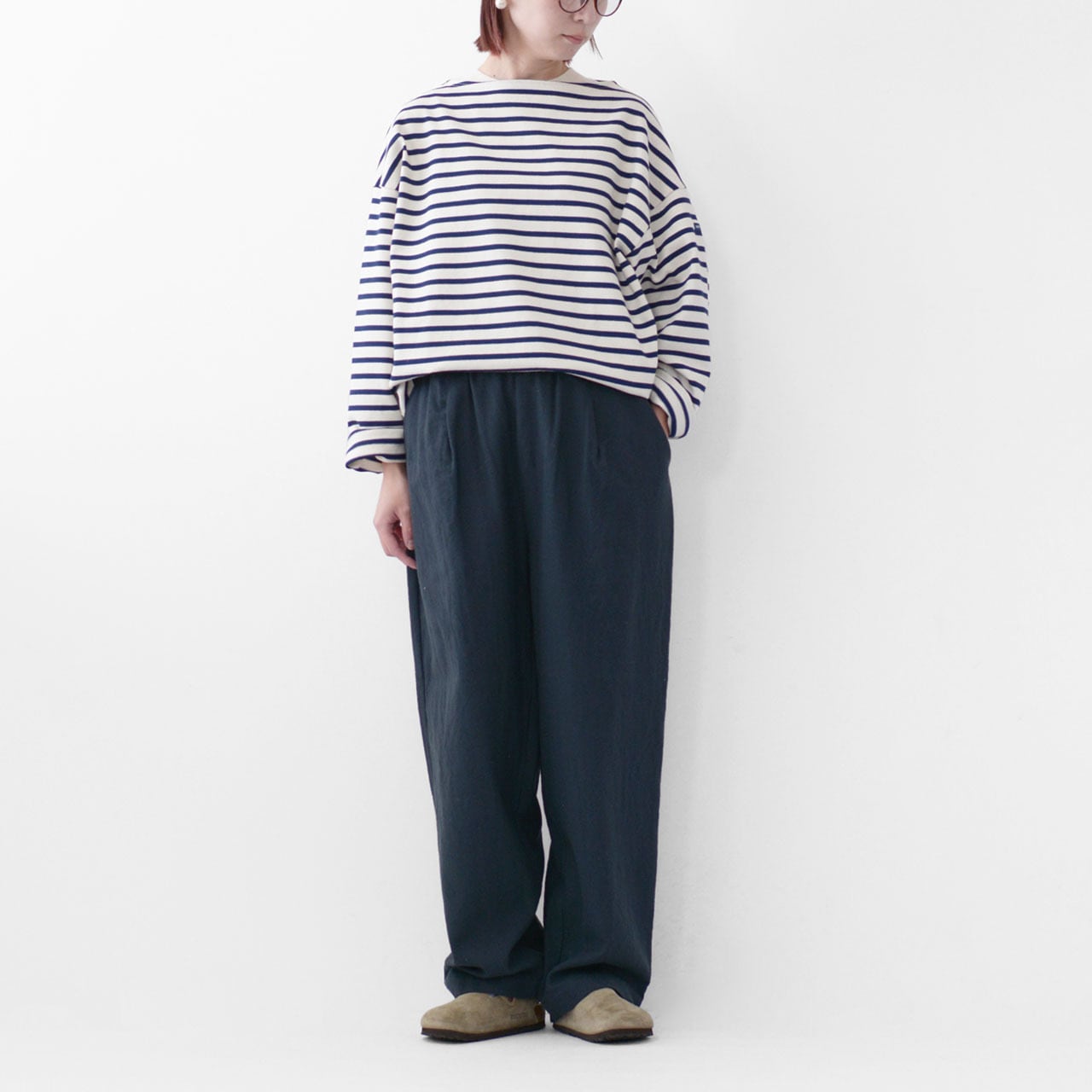 RINEN [リネン] 2/60 ウール綾織ベーシックパンツ [R47500] ウール