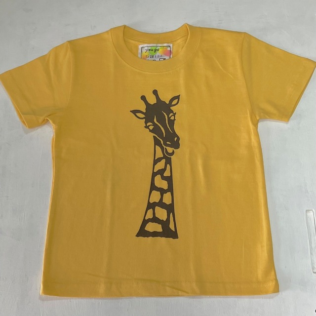 １点もの　kidsカラーTシャツ120cm「アフリカンキリン」120-24505-8