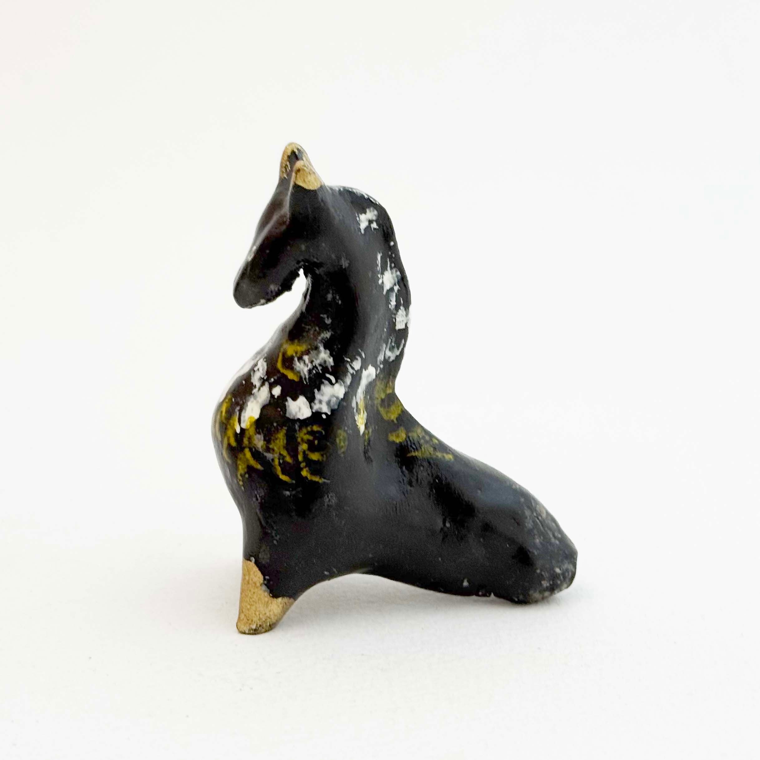 ゴロジェッツ 馬の土人形（黒）