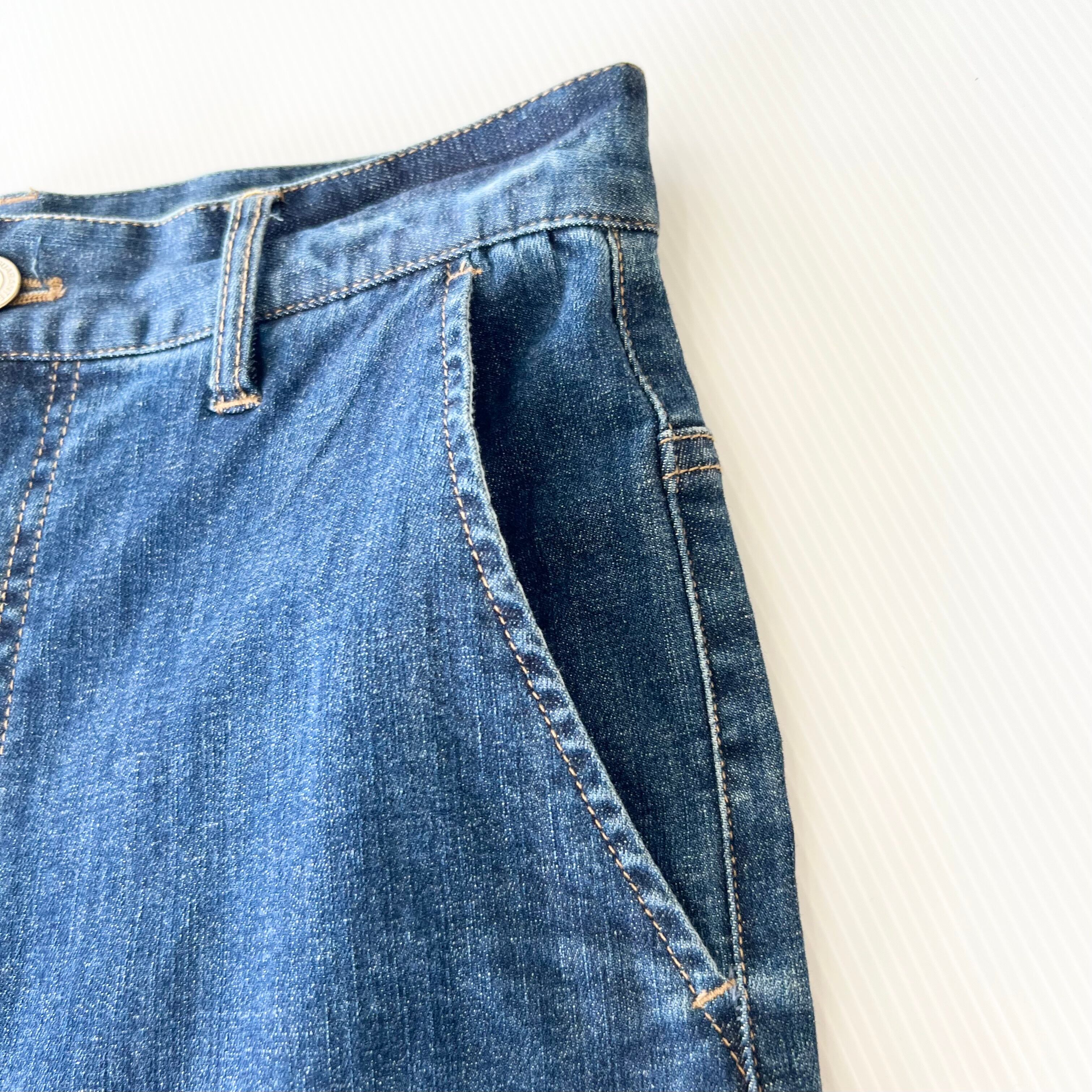 Priority プライオリティー フリルデニムパンツ 38 美品 売り出し超