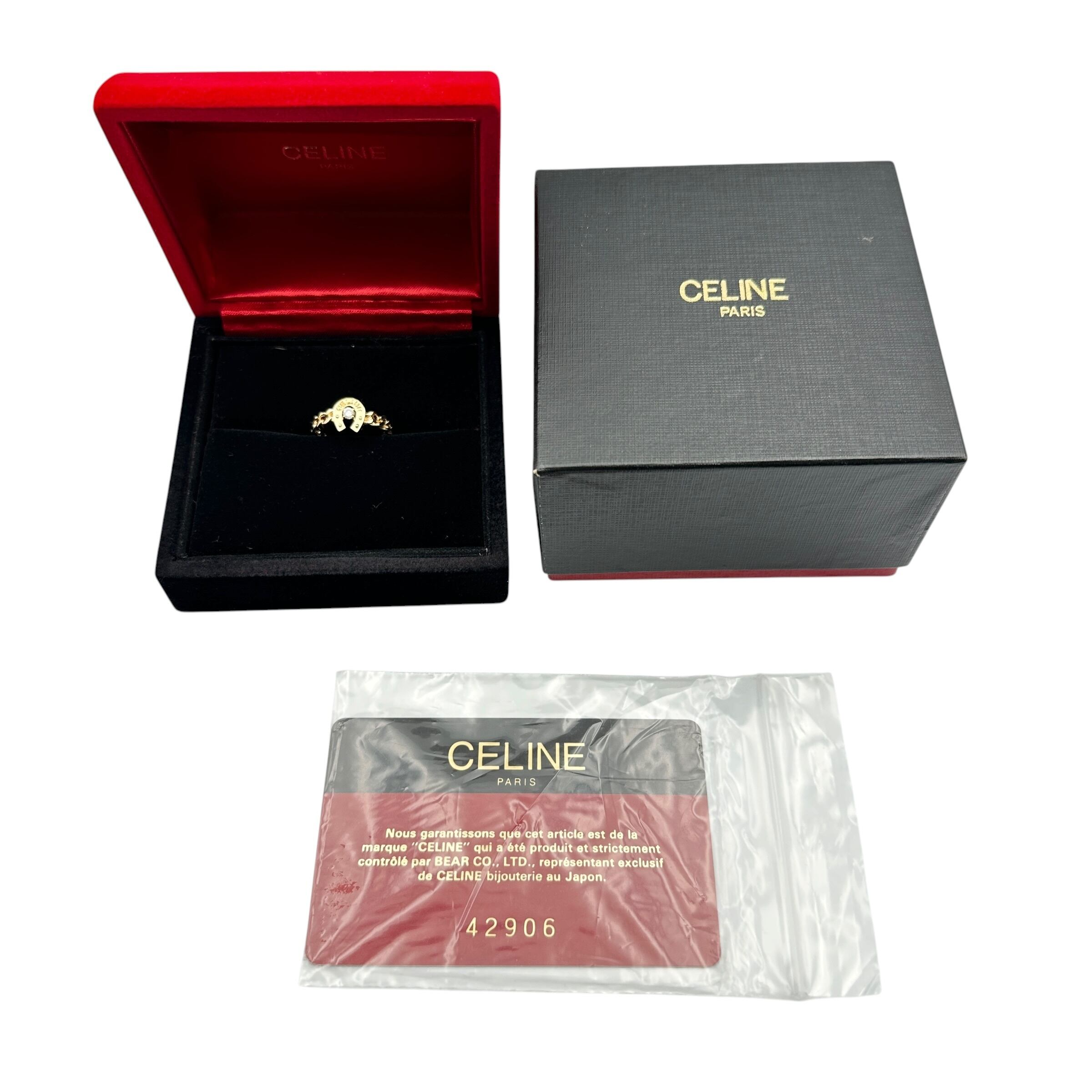 CELINE セリーヌ ダイヤリング K18 #52 0.09ct 28380-202604 | rean
