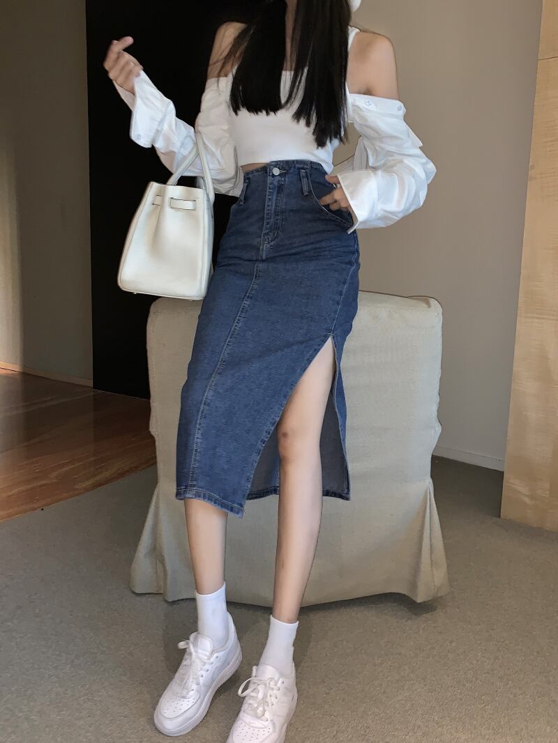 ハイウェストウェストスカート オータム 秋物 ブラックストロベリース85368083903