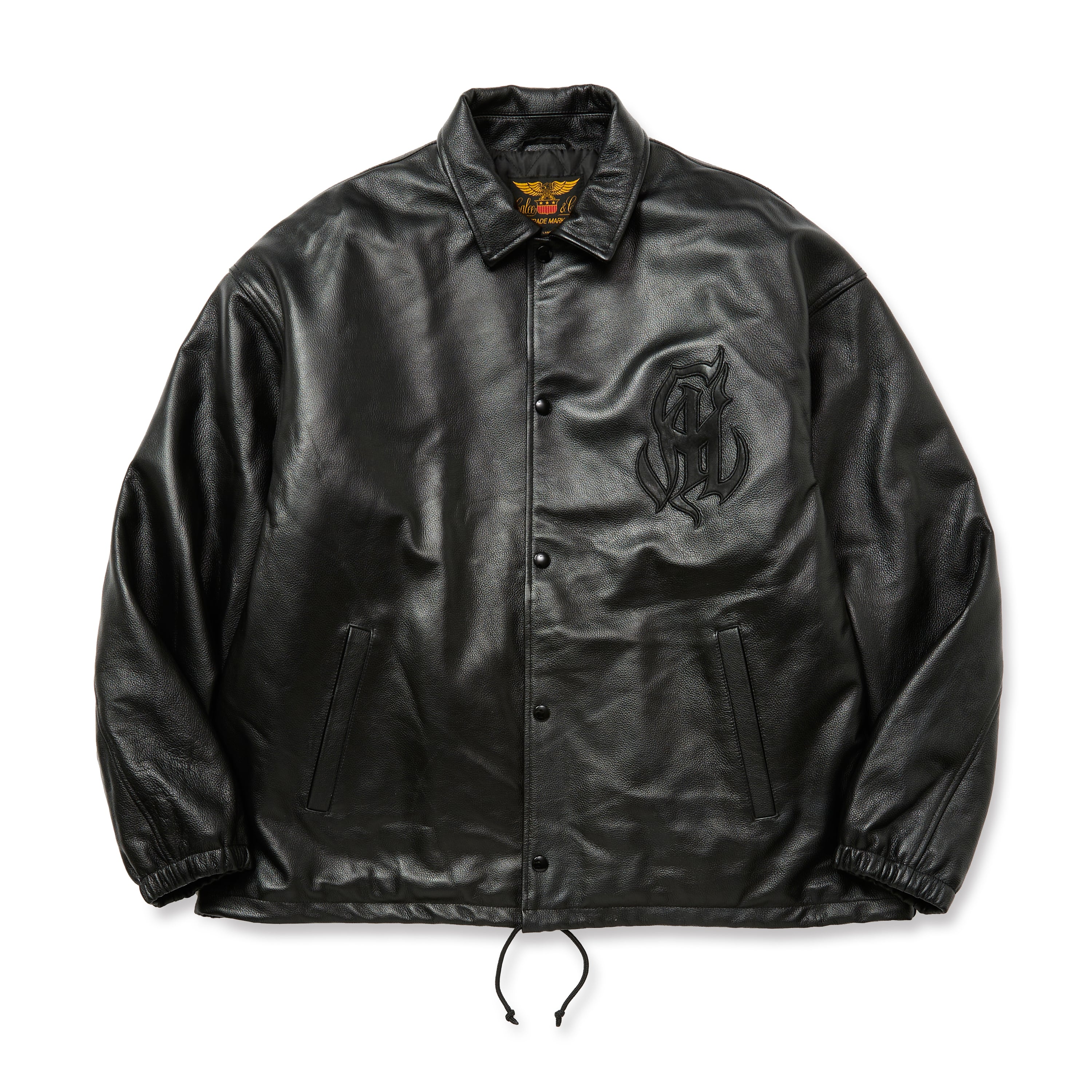 LEATHER COACH JACKET <EXCLUSIVE>