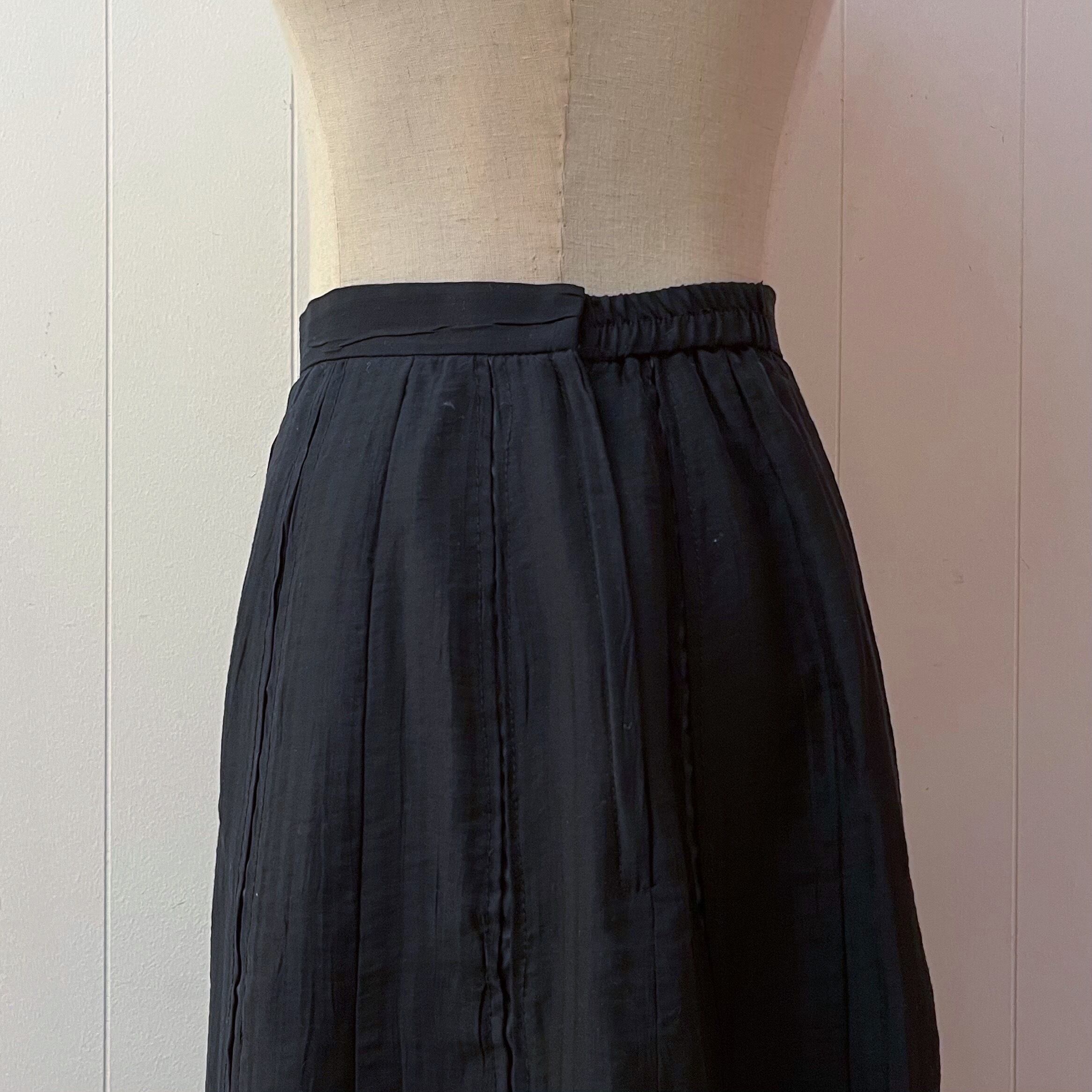 black line sheer long skirt