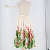 フラダンス 衣装 Kapalili カパリリ パウスカート ホワイト系 日本製 シングル シンプル かわいい 華やか 鮮やか 明るい 爽やか 白 赤 緑 ハワイアン アロハ ハワイアンプリント フラ ダンス レッスン 練習 レッド系 グリーン系 赤系 白系