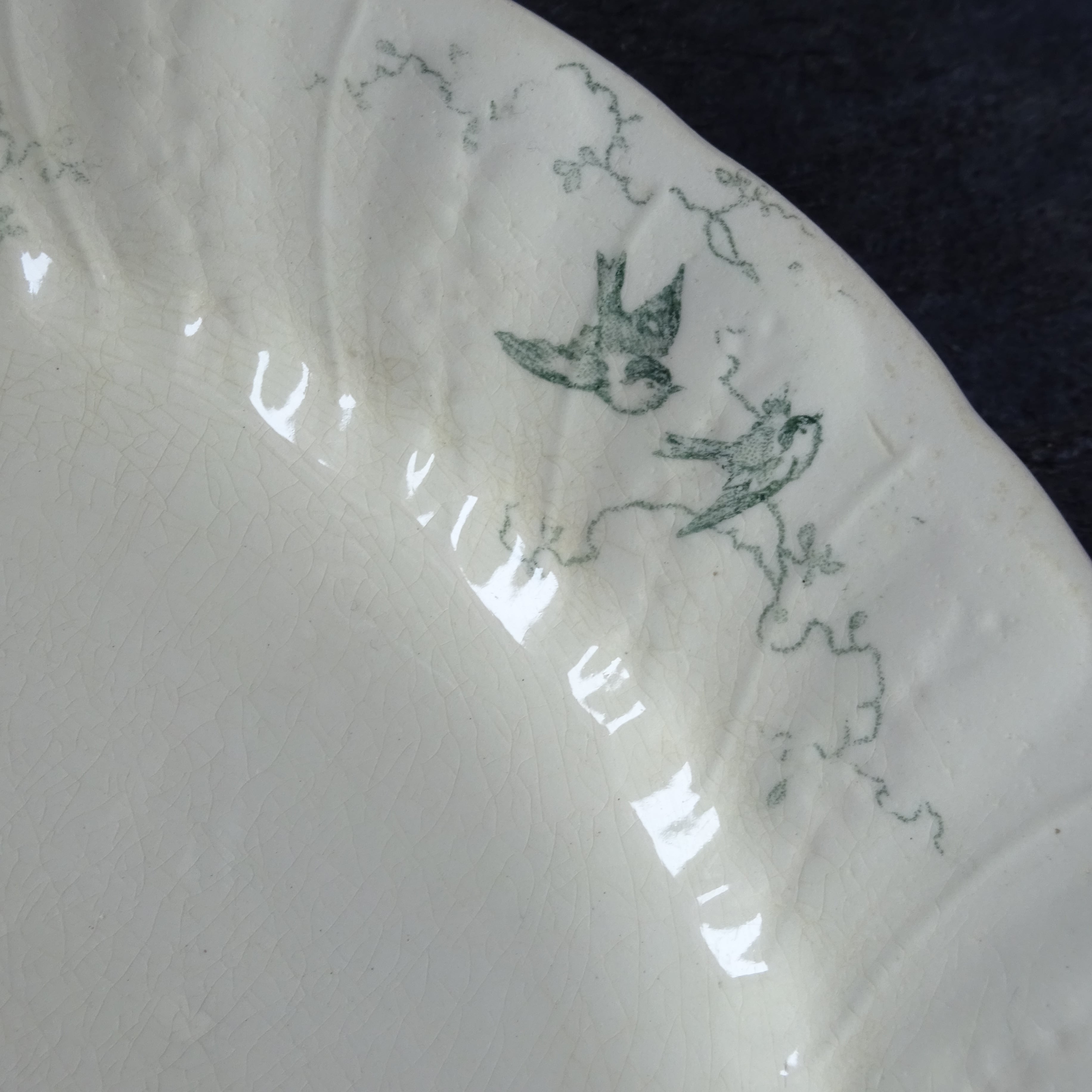 【 Épuisé 】TERRE de FER PORCELAINE OPAQUE DE GIEN modèle 《RINCEAUX》 assiette plate (B)